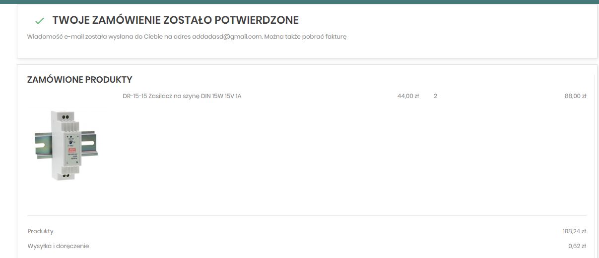 potwierdzenie zamowienia