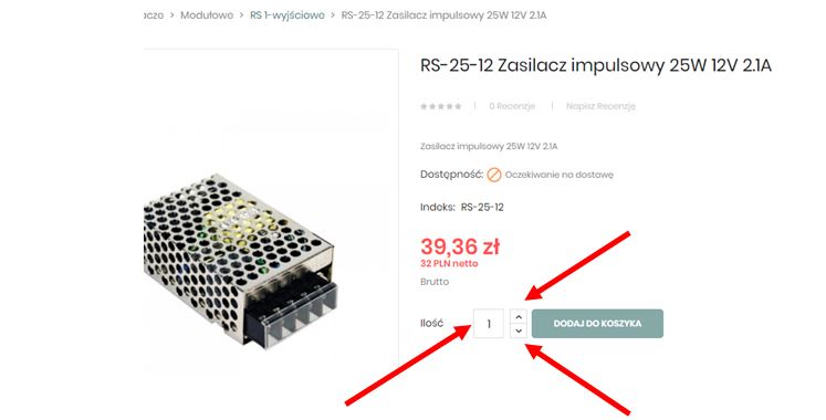 wybór ilości